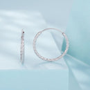 925 Sterling Silver Earrings Hoops 2.5 cm for Women-4