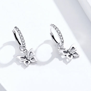S925 Oxidized Silver Pavé Setting CZ Earrings for Women - 0
