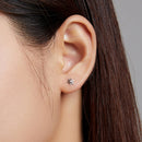 925 Sterling Silver Earrings with Pavé Setting and Oxidized Finish-7