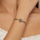 925 Sterling Silver 3.0mm Plated Platinum Bracelet Size 17.0 for Women-6