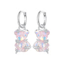 925 Sterling Silver Earrings with Pavé Setting CZ and Resin - 2.8 x 1.1 cm - Women's Fashion-2