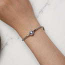 925 Sterling Silver Pavé Setting CZ 17.0 cm Oxidized Silver Bracelet for Women-6