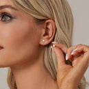 925 Sterling Silver 5mm Moissanite Earrings with White Gold Plating for Women-7