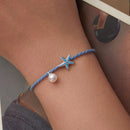 925 Sterling Silver Adjustable Starfish & Shell Pearl Bracelet for Women-4