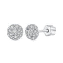 925 Sterling Silver White Gold Plated Moissanite Earrings Size 10mm for Women-2