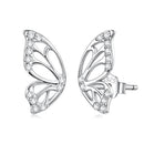 925 Sterling Silver White Gold Plated Pavé Set CZ Earrings - Small Size-1