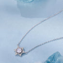 925 Sterling Silver White Gold Plated CZ Necklace 45cm for Women-3