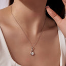 925 Sterling Silver 1 Carat Moissanite Necklace with White Gold Plating - 40+5cm Length for Women-6