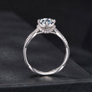 925 Sterling Silver Moissanite Ring in Size 7 with Pavé Setting for Women-3