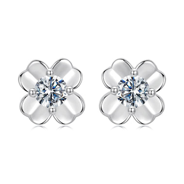 925 Sterling Silver Moissanite Earrings 0.6cm for Women