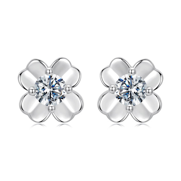 925 Sterling Silver Moissanite Earrings 0.6cm for Women