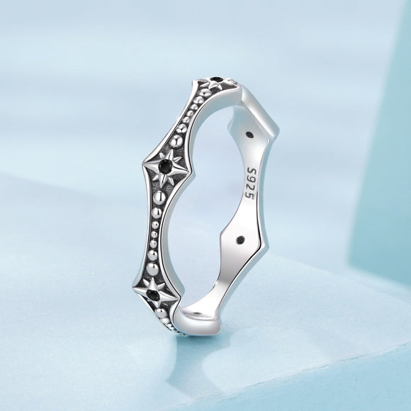925 Sterling Silver Ring with Pavé Setting CZ, Size 6.0