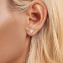 925 Sterling Silver White Gold Plated Pavé CZ Earrings-6