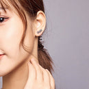 925 Sterling Silver Earrings with Pavé Setting CZ-7