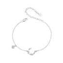 925 Sterling Silver CZ Bracelet with White Gold Plating, 150mm Length for Women-2