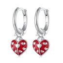 S925 Sterling Silver Enamel Process Pavé Set CZ Earrings-2