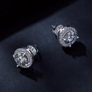 925 Sterling Silver Moissanite 1 Carat Earrings in 10mm Pavé Setting for Women-7