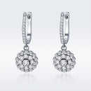 925 Sterling Silver Plated Platinum Pavé Setting CZ Earrings-4