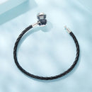 925 Sterling Silver Leather Rope Bracelet 17cm for Men-4