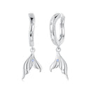 925 Sterling Silver Earrings with Nano Opal Stone and CZ in White Gold Finish-2