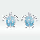925 Sterling Silver Earrings for Women - Pavé Setting CZ with Enamel Process - 1cm-4