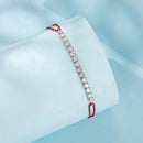 925 Sterling Silver Adjustable White Gold Plated Bracelet with CZ-3