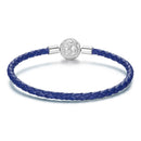 925 Sterling Silver Leather Rope Bracelet 17cm - Oxidized Silver for Women-5