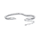 925 Sterling Silver Plated Platinum 140mm Chain Thickness 3mm Bracelet for Women-2