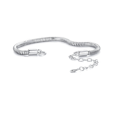 925 Sterling Silver Plated Platinum 140mm Chain Thickness 3mm Bracelet for Women - 0