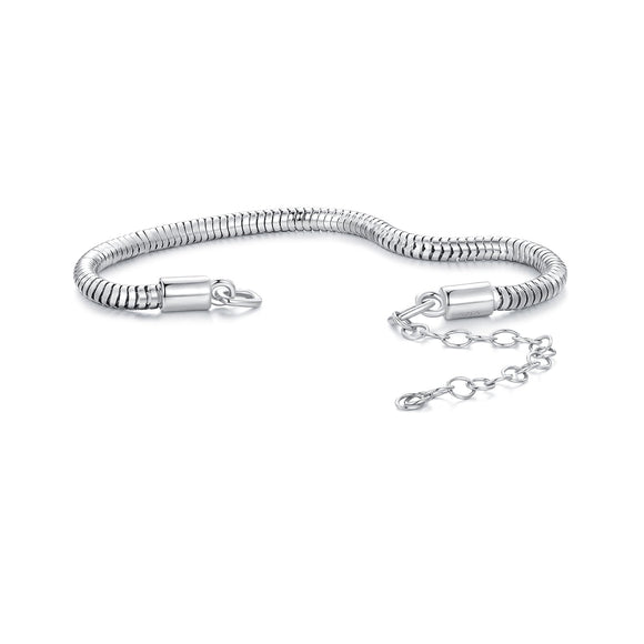 925 Sterling Silver Plated Platinum 140mm Chain Thickness 3mm Bracelet for Women