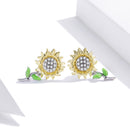 925 Sterling Silver Plated Gold Earrings with Enamel Process-2
