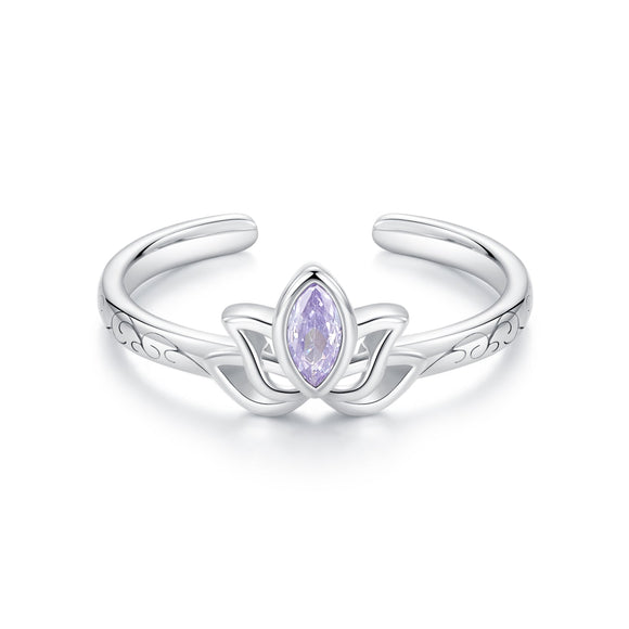 925 Sterling Silver 1.9mm Pavé Setting White Gold Plated Ring