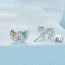 925 Sterling Silver Earrings with Transparent Glass and CZ for Women-2