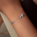 925 Sterling Silver & Plated White Gold Bracelet 15+6cm for Women-5