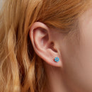 925 Sterling Silver Turquoise Pavé Setting CZ Earrings for Women-4