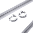 925 Sterling Silver 1.3cm Pavé Set CZ Earrings-4