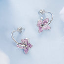 925 Sterling Silver Enamel White Gold Plated Earrings Size 20*14mm-4