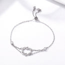 925 Sterling Silver Heart Shaped Bracelet 22CM for Women-5