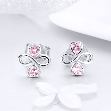 925 Sterling Silver Platinum Plated Pavé Setting CZ Earrings - 0