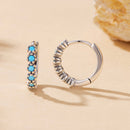 925 Sterling Silver Turquoise Earrings for Women 1.4x0.5cm-4