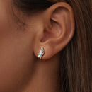 925 Sterling Silver Earrings with Transparent Glass, 5x12mm for Women-7