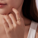 925 Sterling Silver Plated Gold 1.40cm Star Ring-5