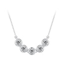 925 Sterling Silver 4mm Moissanite Plated Platinum Necklace for Women-1