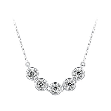 925 Sterling Silver 4mm Moissanite Plated Platinum Necklace for Women