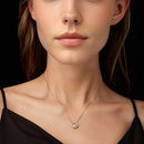 925 Sterling Silver Moissanite Pendant Necklace for Women - 40+5cm, White Gold Plated, Elegant Jewelry-5