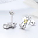 925 Sterling Silver Plated Platinum Gold Earrings for Women-4