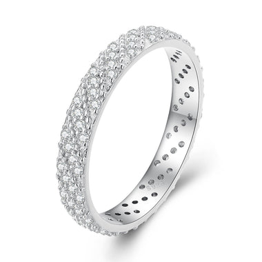 925 Sterling Silver Ring with Pavé Setting CZ for Women Size 6.0 - 0