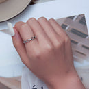 925 Sterling Silver Platinum Plated 0.4cm Wide Ring-7