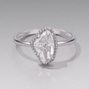 925 Sterling Silver Ring with Transparent Glass and CZ, 0.15cm Width, for Women-3