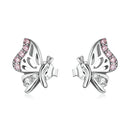 925 Sterling Silver Earrings with CZ in Pavé Setting-1